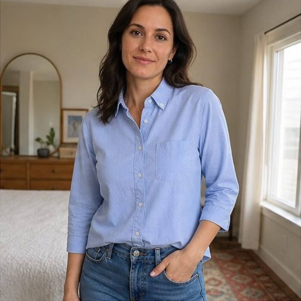 Blush Button Blouse - Picture 2 of 6